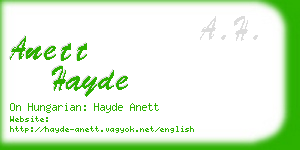 anett hayde business card